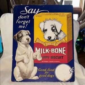 Vintage Milk-Bone Puppy Biscuit Cardboard Sign